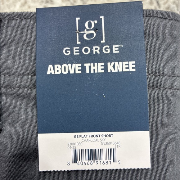 Men's Shorts Size 42 George Zip Charcoal Sky Gray Above The Knee 9" Inseam NWT - Picture 9 of 15